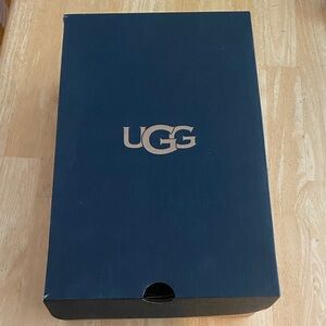 UGG Black & tan Shoe Box with Logo, tissue, care card and forms.